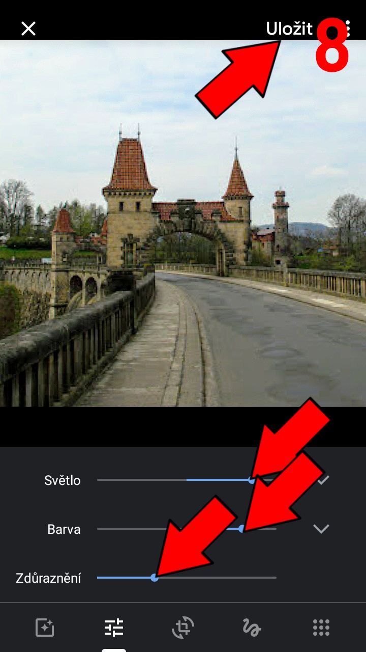 8) a pohrajte si �rovn� sv�tel, barev a zd�razn�n�. Ale pros�m - tady u� opravdu opatrn�
